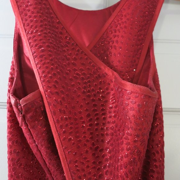 Red Sparkling Formal Dress by ML Monique Lhuillier - Picture 13 of 16